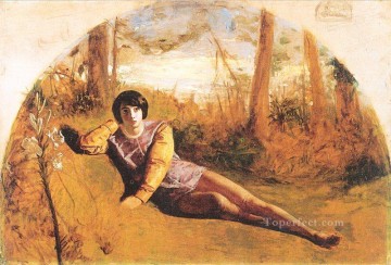 Arthur Hughes Painting - The Young Poet Pre Raphaelite Arthur Hughes
